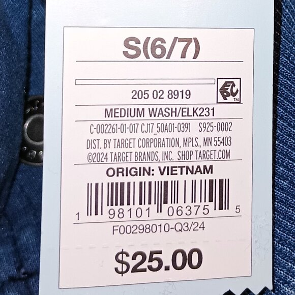 NEW Cat & Jack™ Girls' Varsity Denim Jacket Medium Wash - Picture 5 of 6